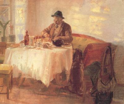 Anna Ancher Breakfast Before the Hunt (nn02) Norge oil painting art